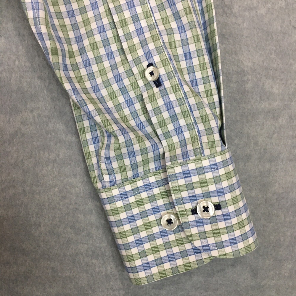 UNTUCKit Dress Shirt Dubois Plaid Slim Fit Wrinkle Free Long Sleeve Green Medium - Picture 11 of 12